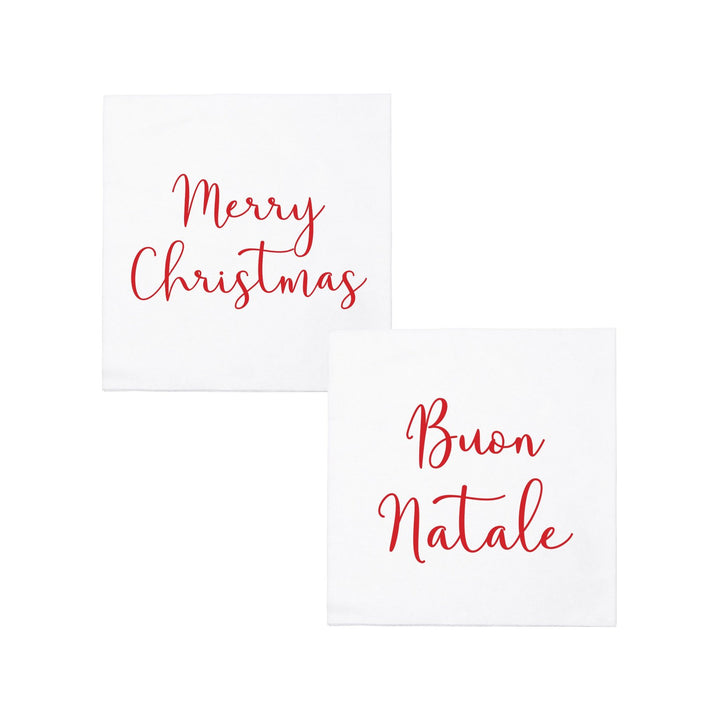 Vietri Papersoft Merry Christmas/Buon Natale Cocktail Napkins (Pack 20)