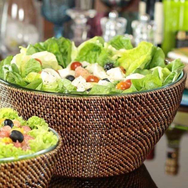 Calaisio Large Round Salad Bowl with Glass Bowl