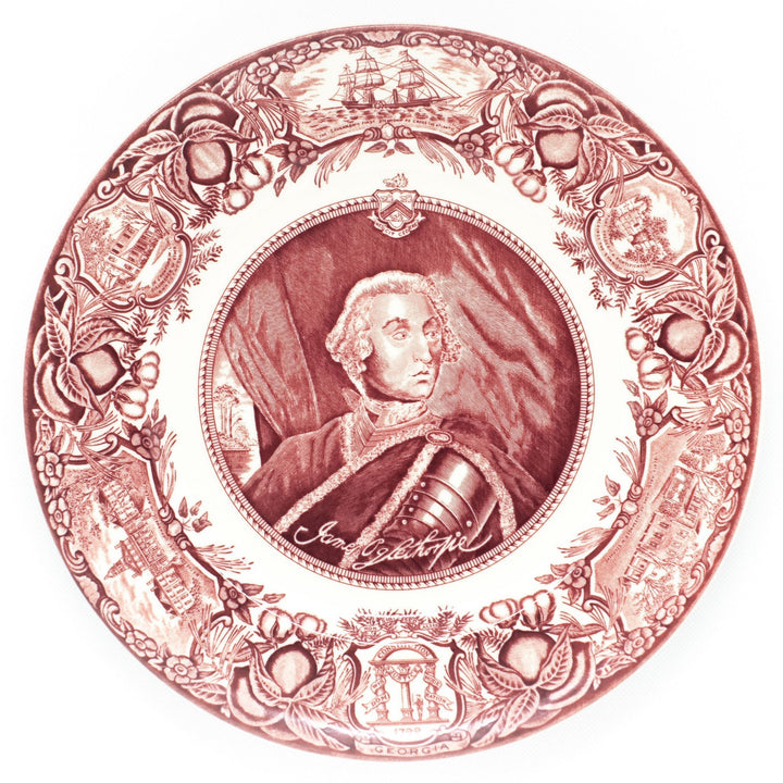 Georgia Plate Pink #1 - James Oglethorpe