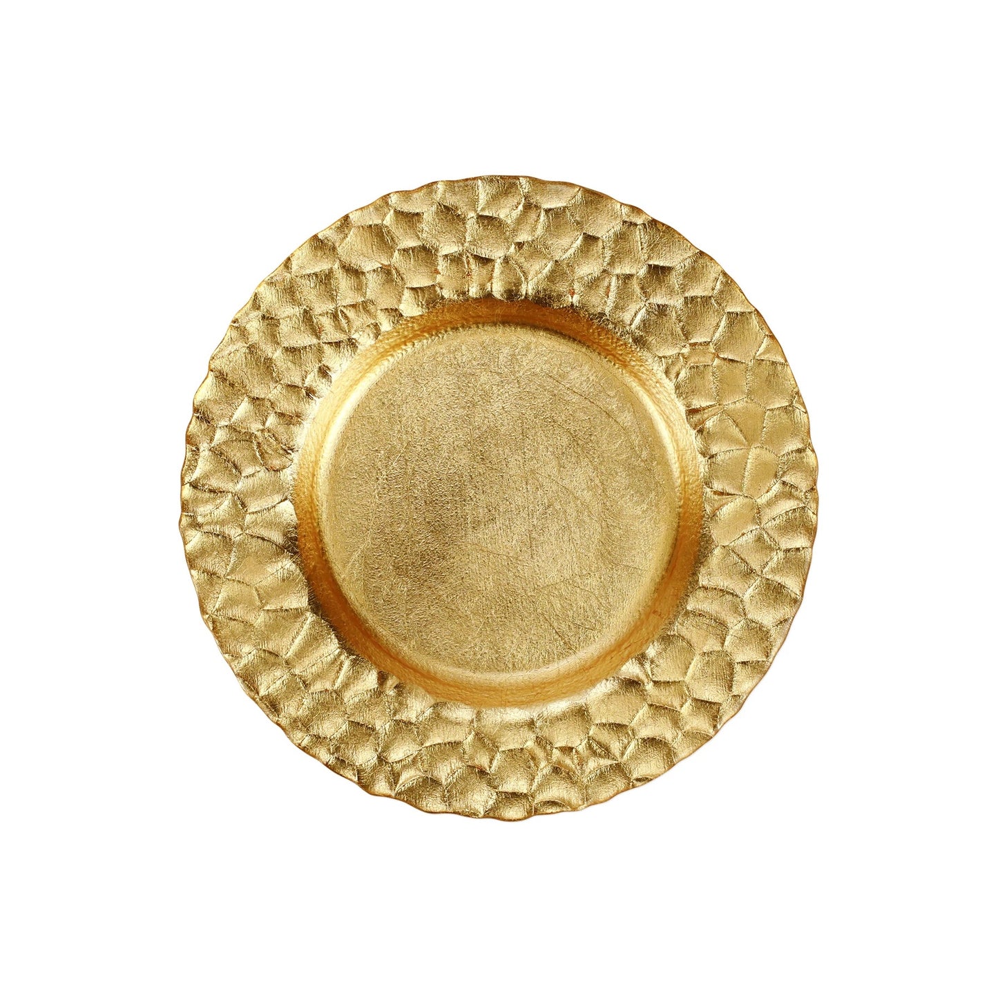 Vietri Rufolo Glass Gold Honeycomb Salad Plate