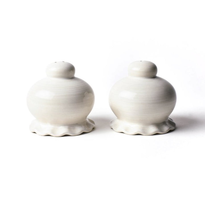 Coton Colors Signature White Ruffle Salt and Pepper Shaker Set