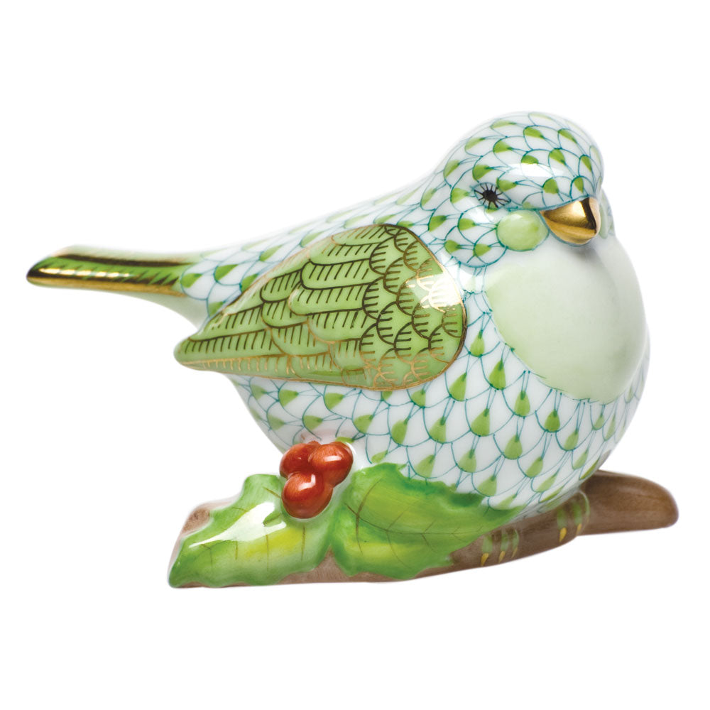 Herend Little Bird on Holly, Key Lime