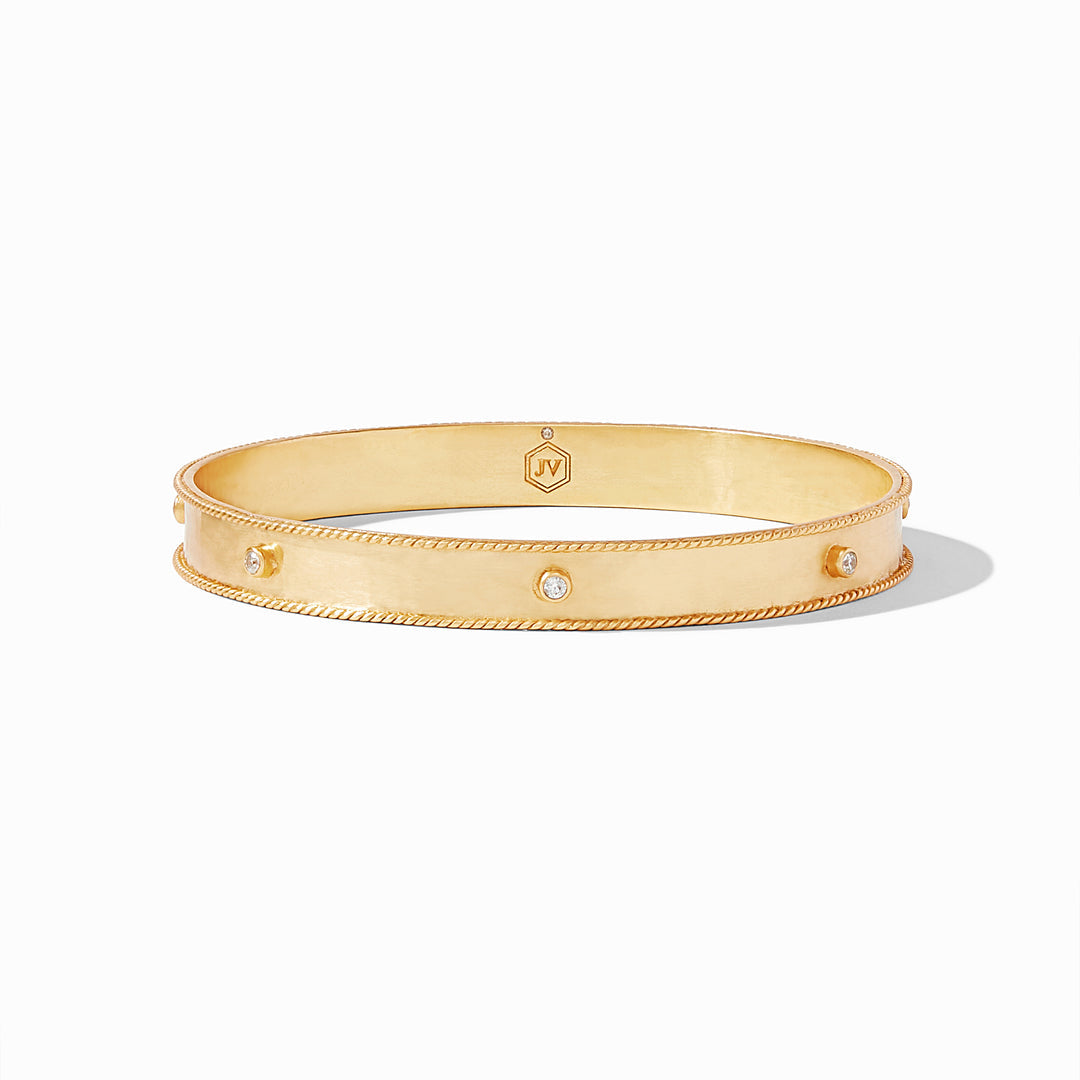 Julie Vos Savoy Bangle Gold with CZ, Medium