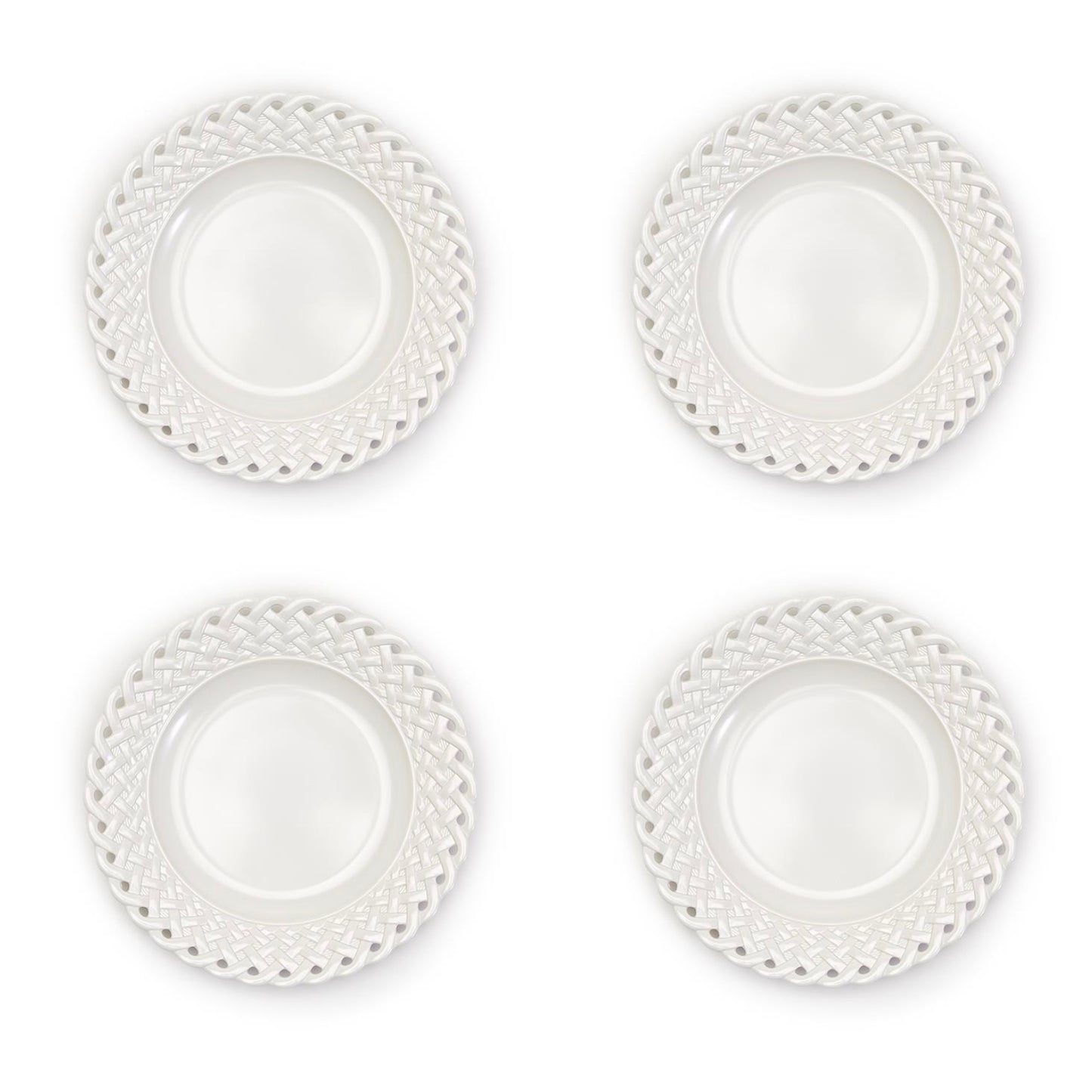 Lattice Melamine Plates Set of 4