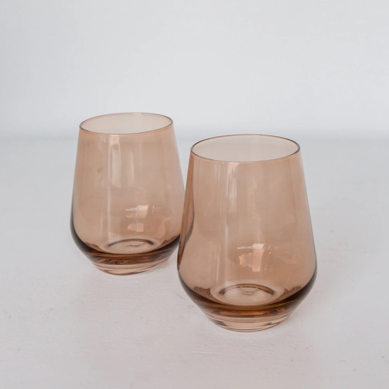 Estelle Colored Glass, Stemless Wine, Set of 2