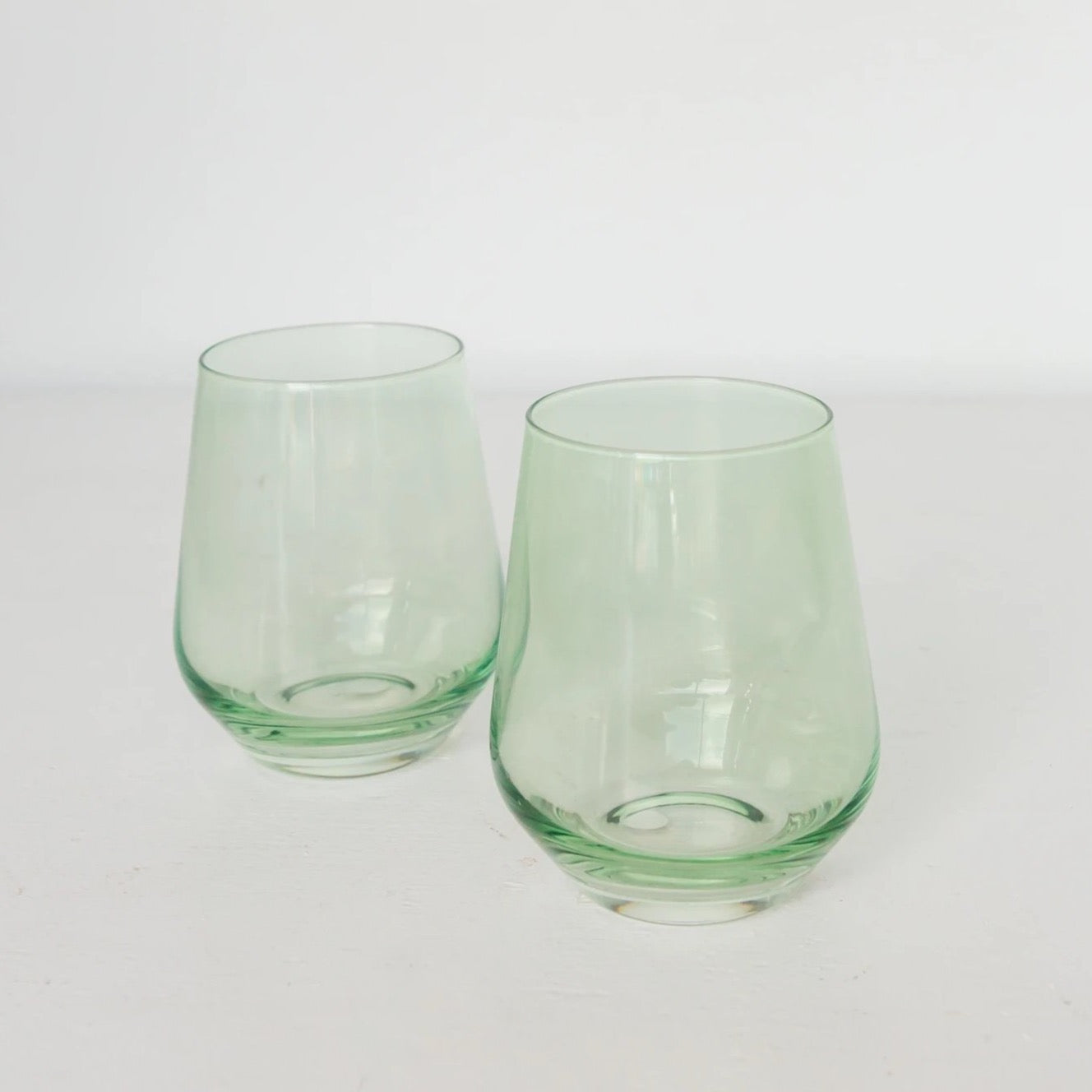 Estelle Colored Glass, Stemless Wine, Set of 2
