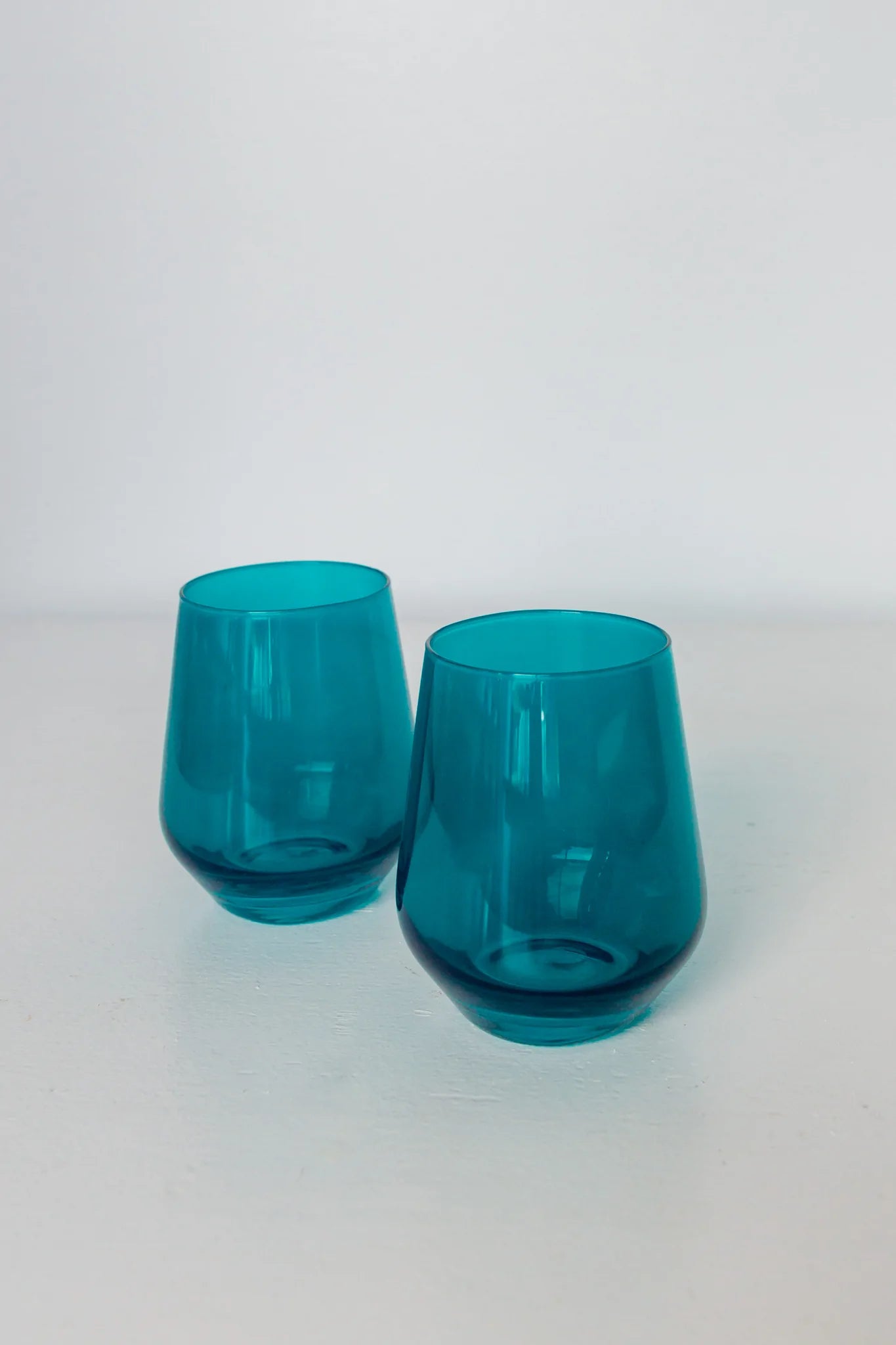 Estelle Colored Glass, Stemless Wine, Set of 2