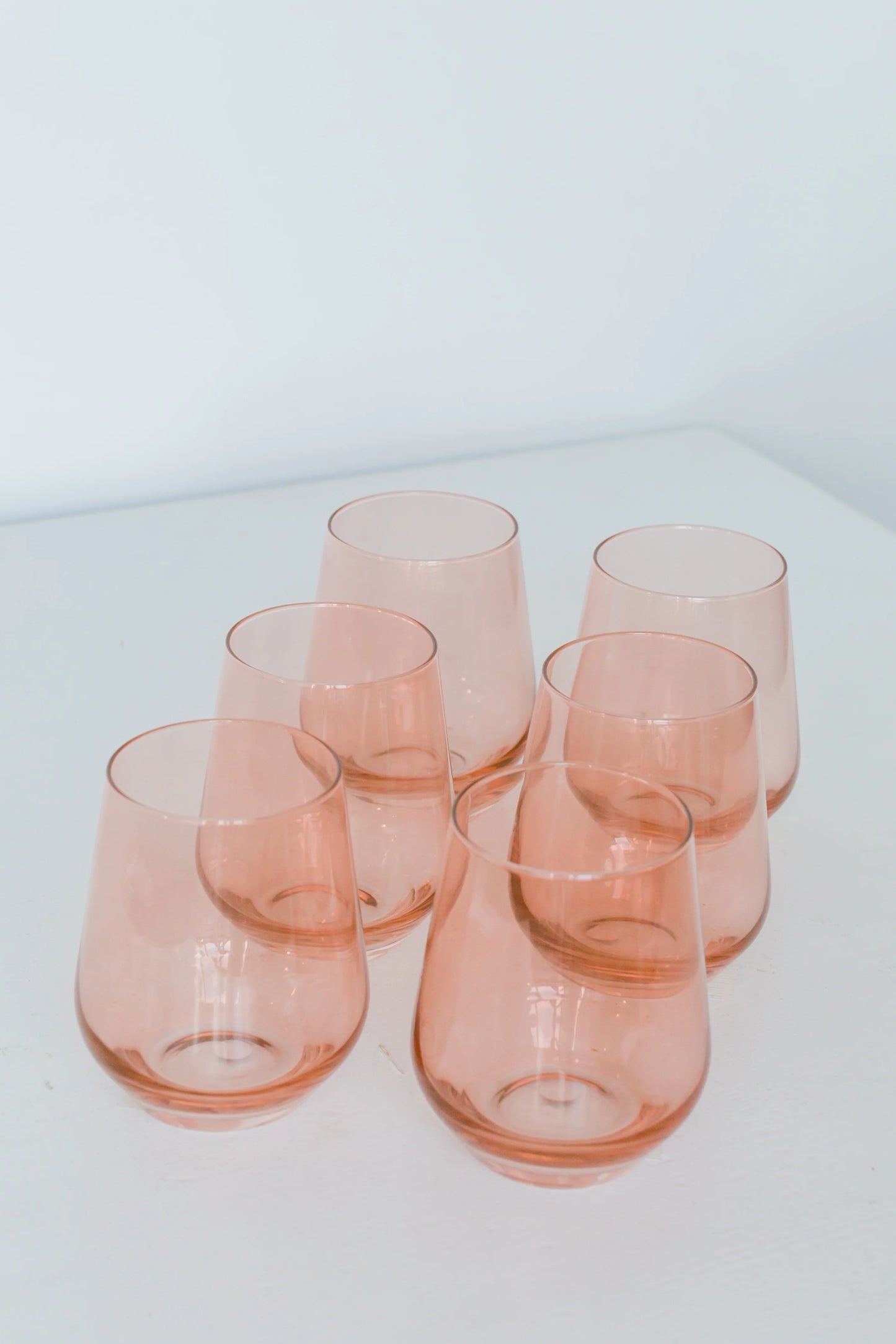 Estelle Colored Glass, Stemless Wine, Set of 6