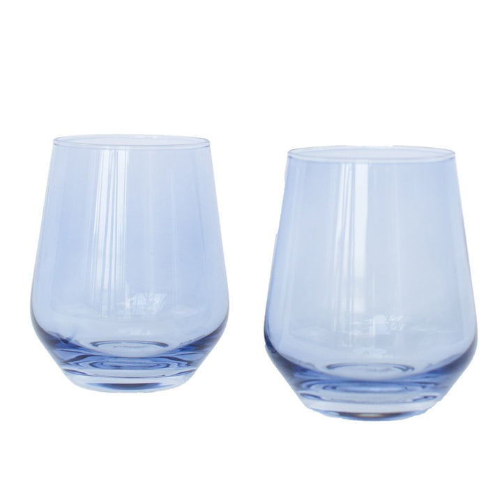 Estelle Colored Glass, Stemless Wine, Set of 2