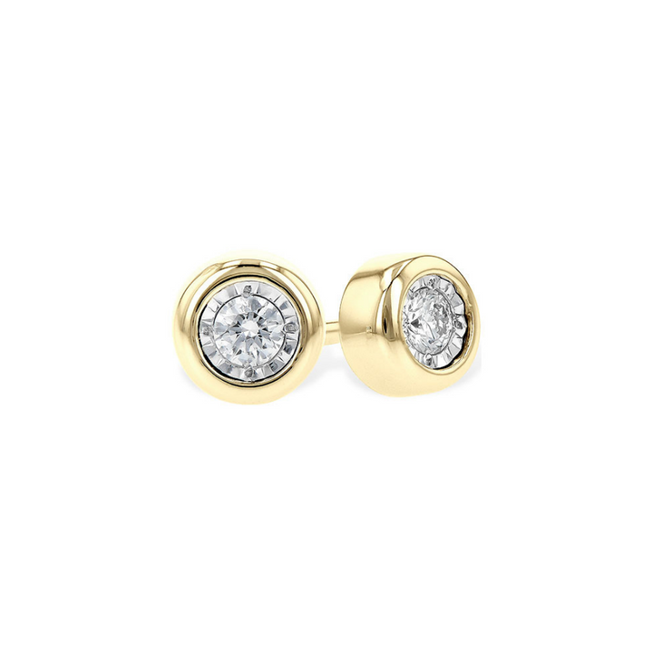 Bezel Set Diamond Earring