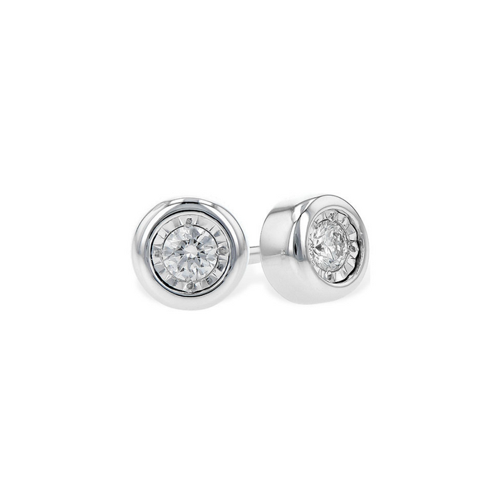 Bezel Set Diamond Earring