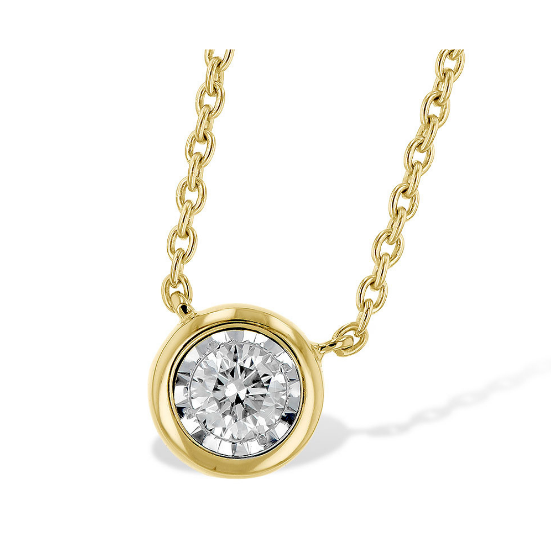 Bezel Set Diamond Necklace, .15 carat