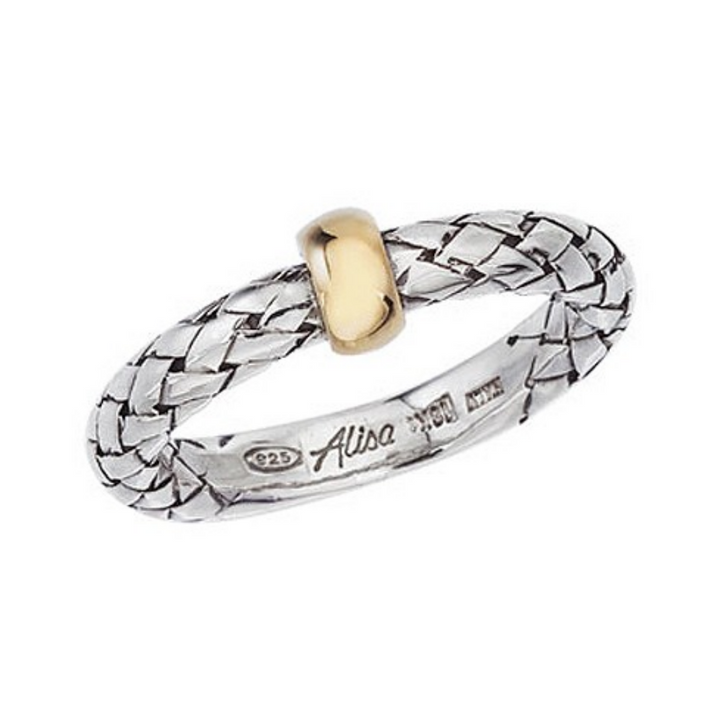 Alisa 18K & 925 SS Traversa Yellow Rondelle Ring