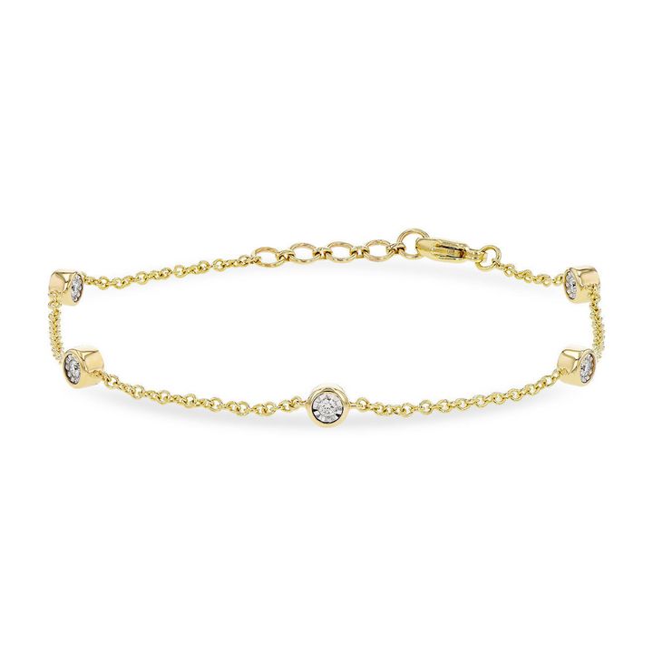 14 KT Yellow Gold Diamonds By The Yard Bracelet, .25 CT