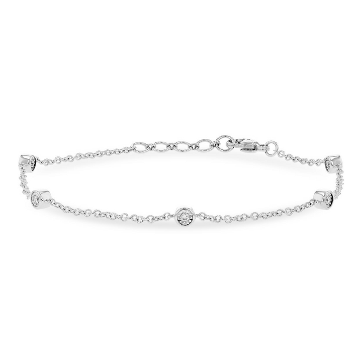 14 KT White Gold Diamonds By The Yard Bracelet, .15 CT