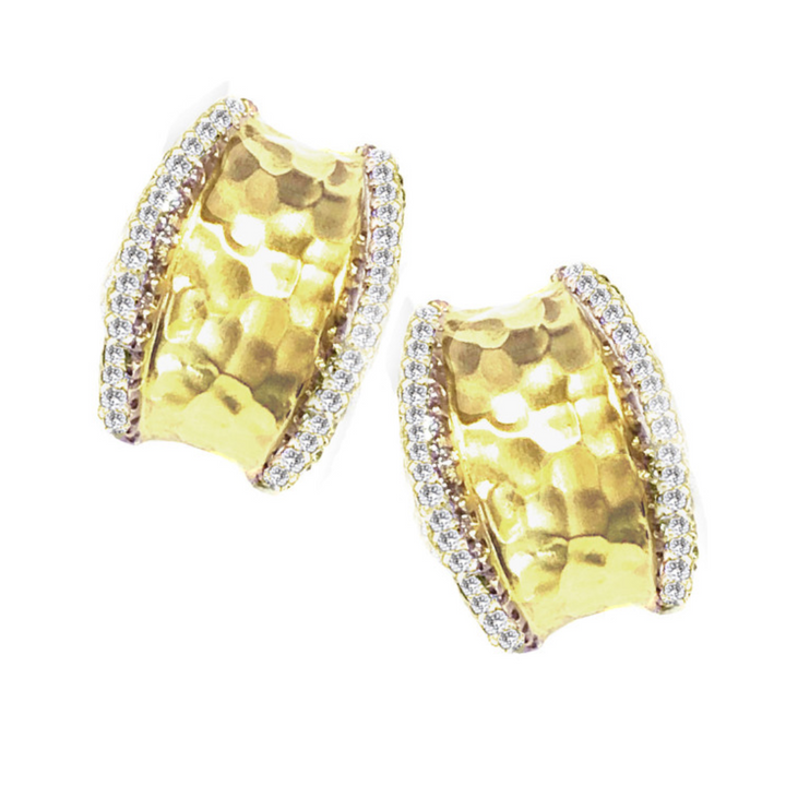 Raymond Mazza Hammered Diamond Earring