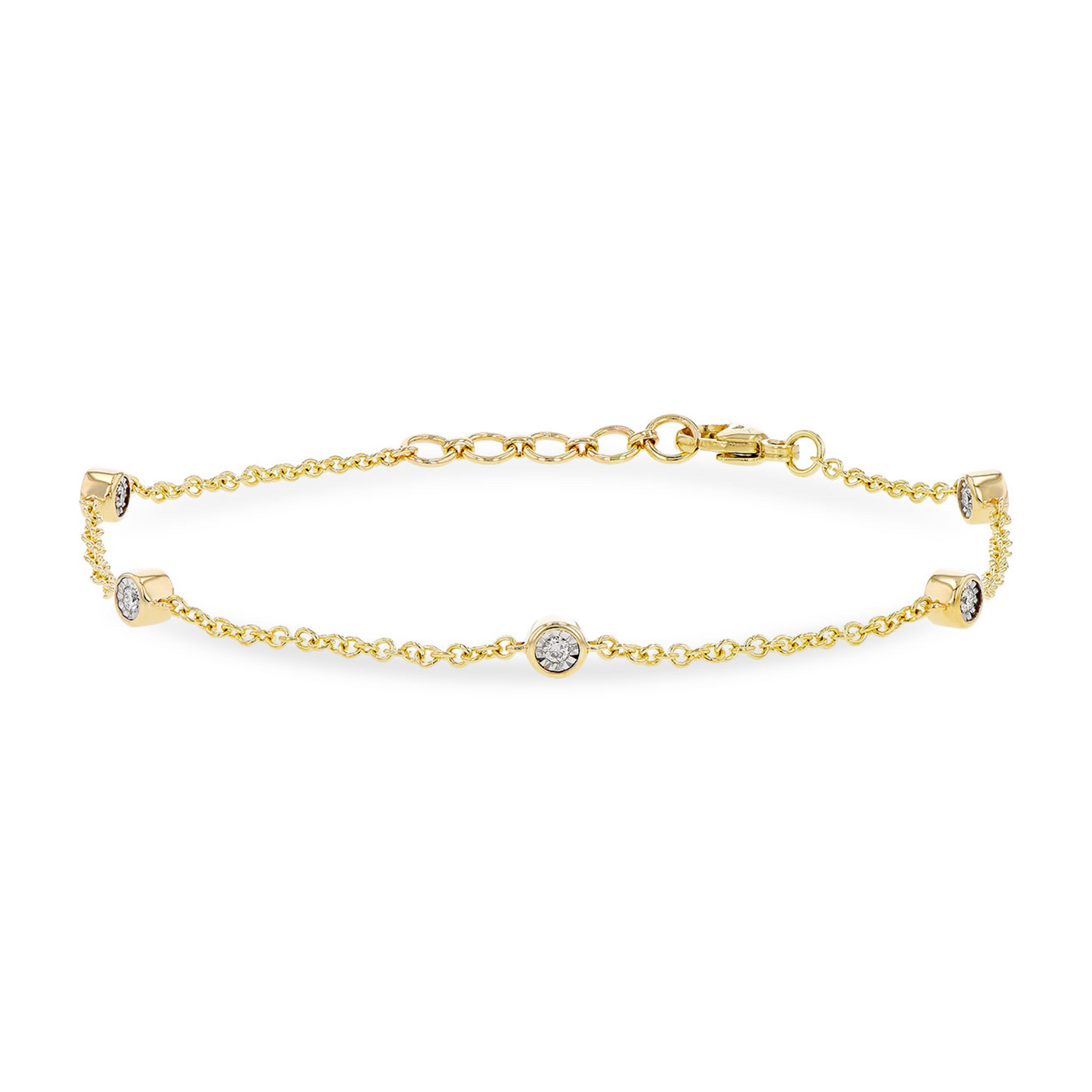 14K Yellow Gold Diamonds By The Yard Bracelet, .15 CT