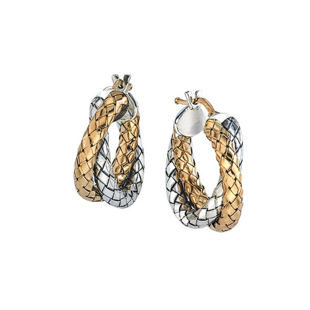 Alisa Basket Weave Hoop Earring