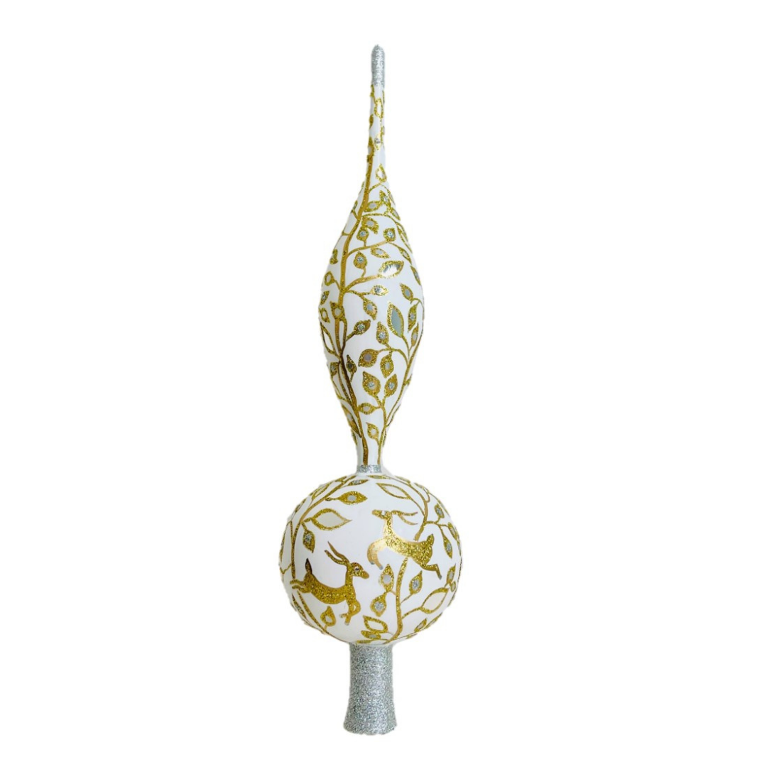 JingleNog Silver Bell Topped Christmas Tree Topper