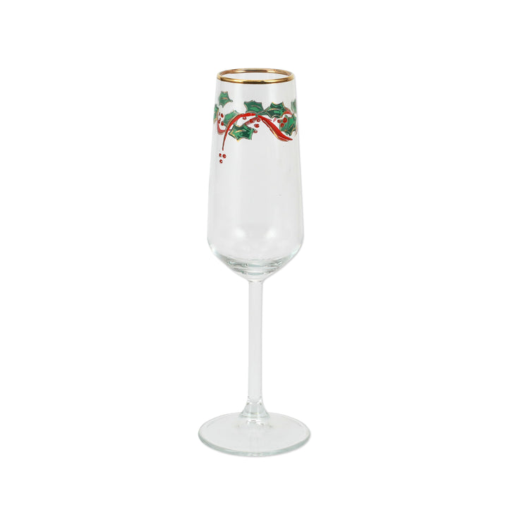 Vietri Holly Champagne Flute