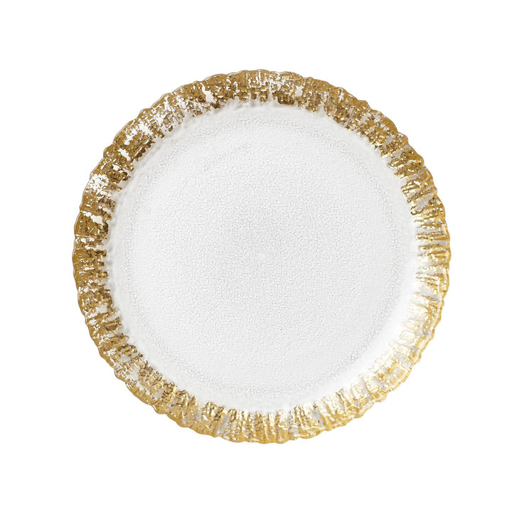 Vietri Rufolo Glass Gold Salad Plate