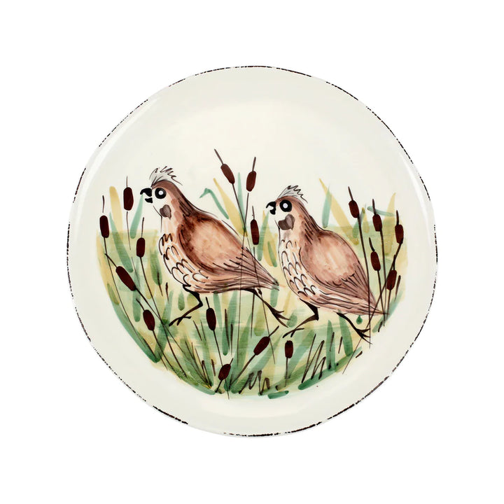 Vietri Wildlife, Quail Round Platter
