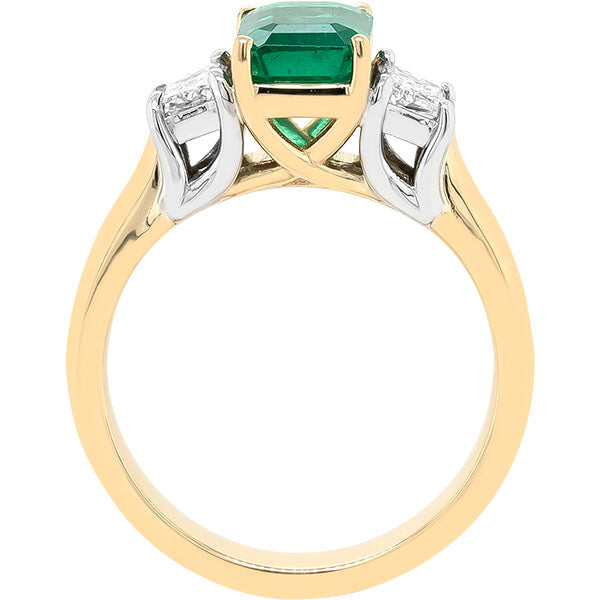 Emerald and Diamond Ring, 18 karat