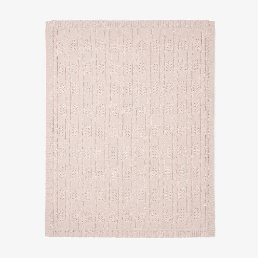 Cable Leaf Knit Blanket