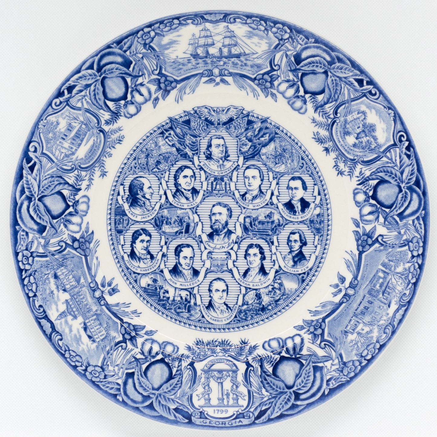 Georgia Plate Blue #11 - Portraits: Revolutionary Era