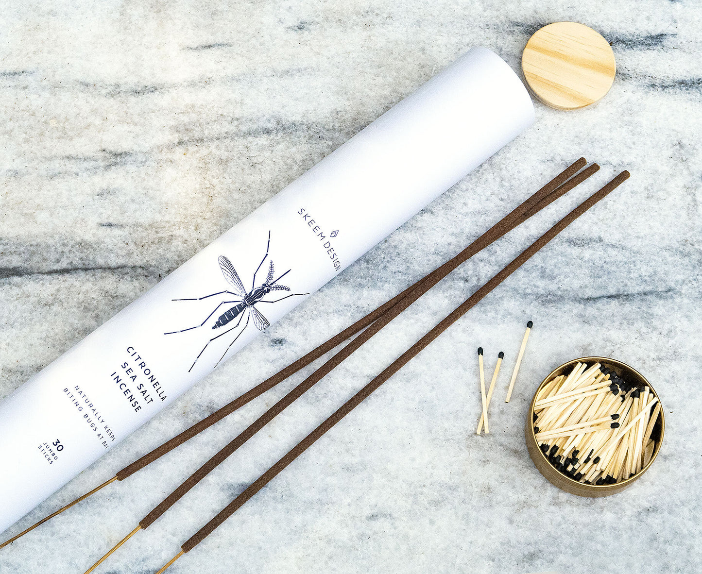 Skeem Design Citronella Sea Salt Jumbo Incense, 30 Sticks