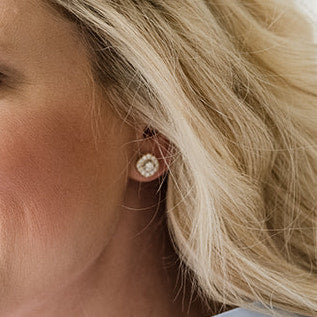 Diamond Studs with Halo, 1 carat total