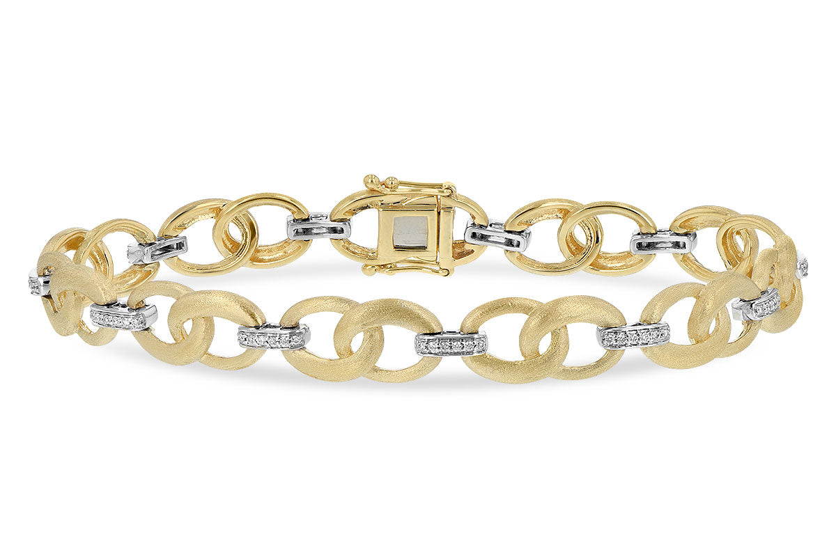 Mixed Metal Diamond Link Bracelet