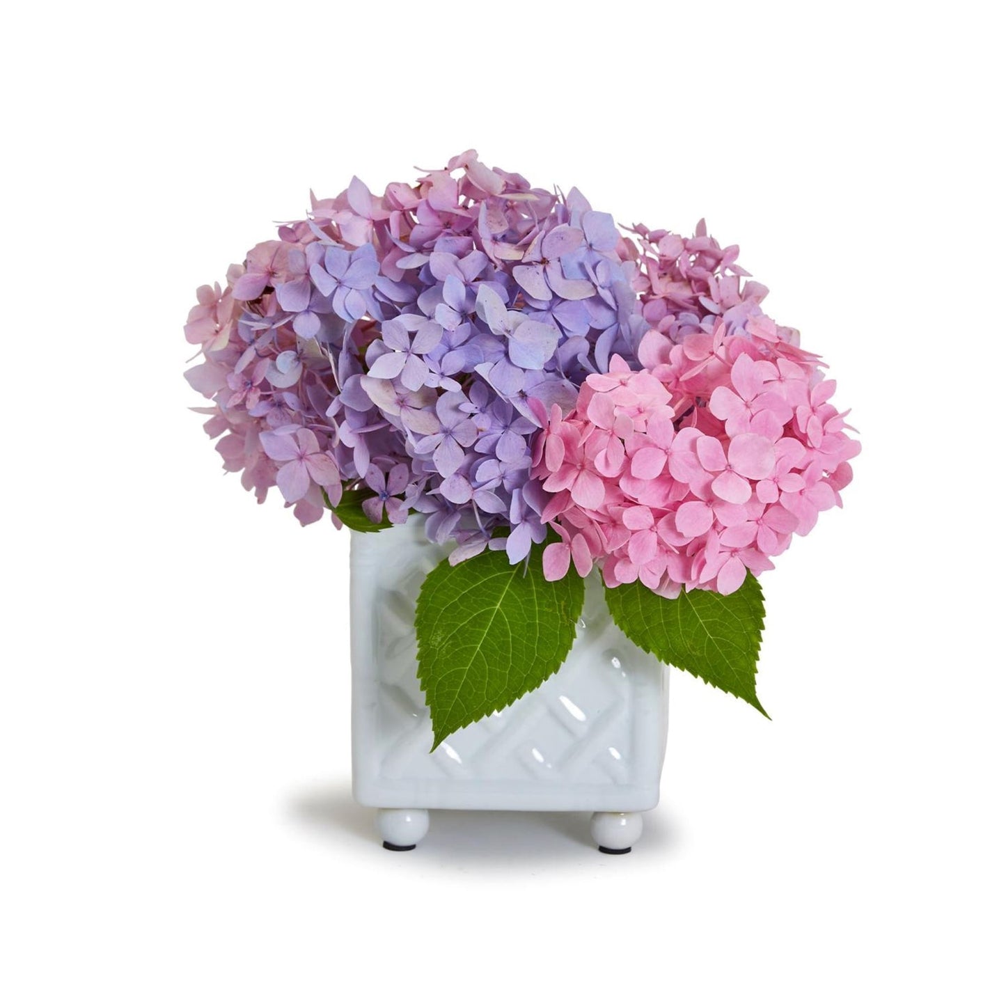 Faux Bamboo Square Fretwork Flower Arranger