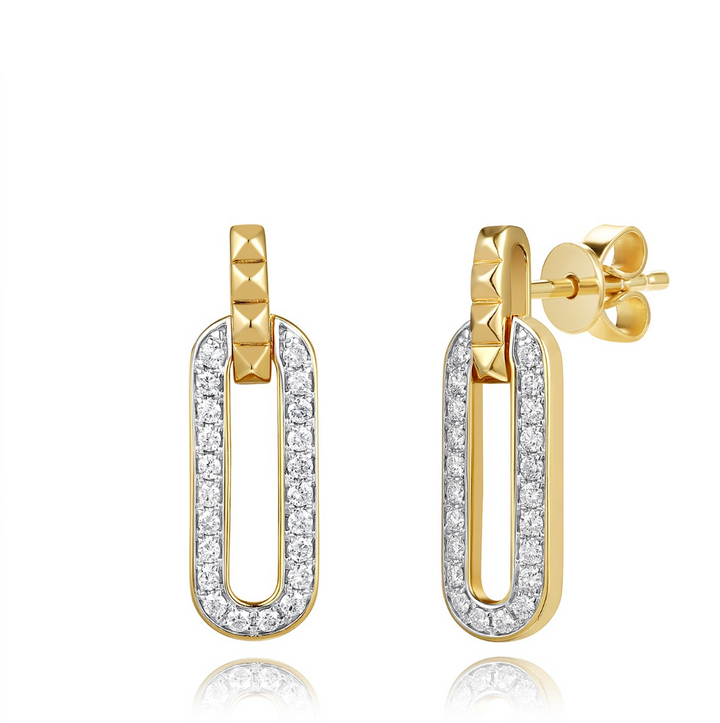Paperclip Diamond Studs