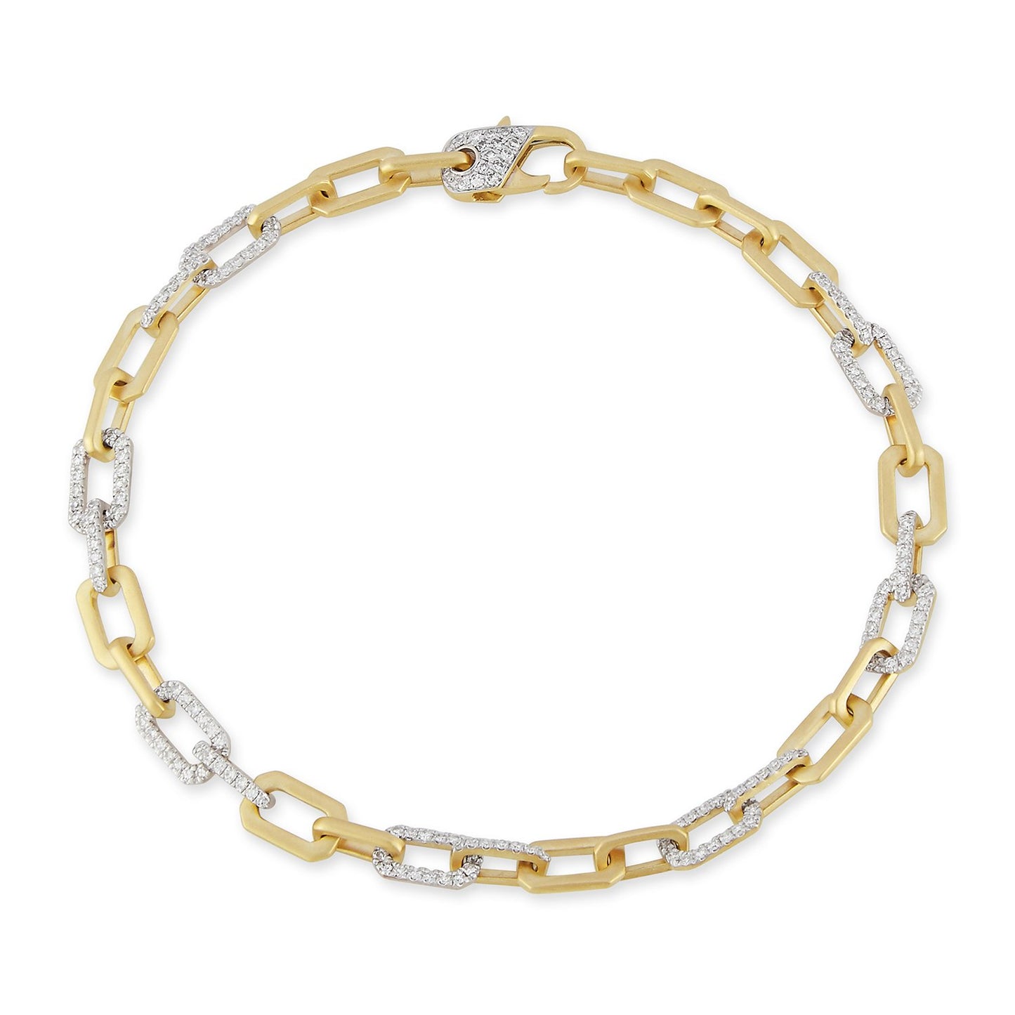 14K YG Diamond Paperclip Bracelet