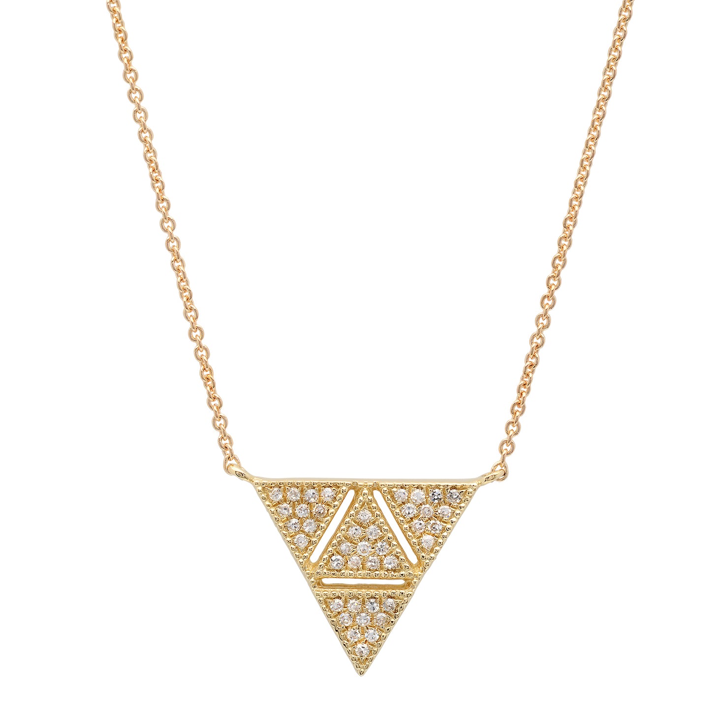 14K YG Triangle Diamond Necklace