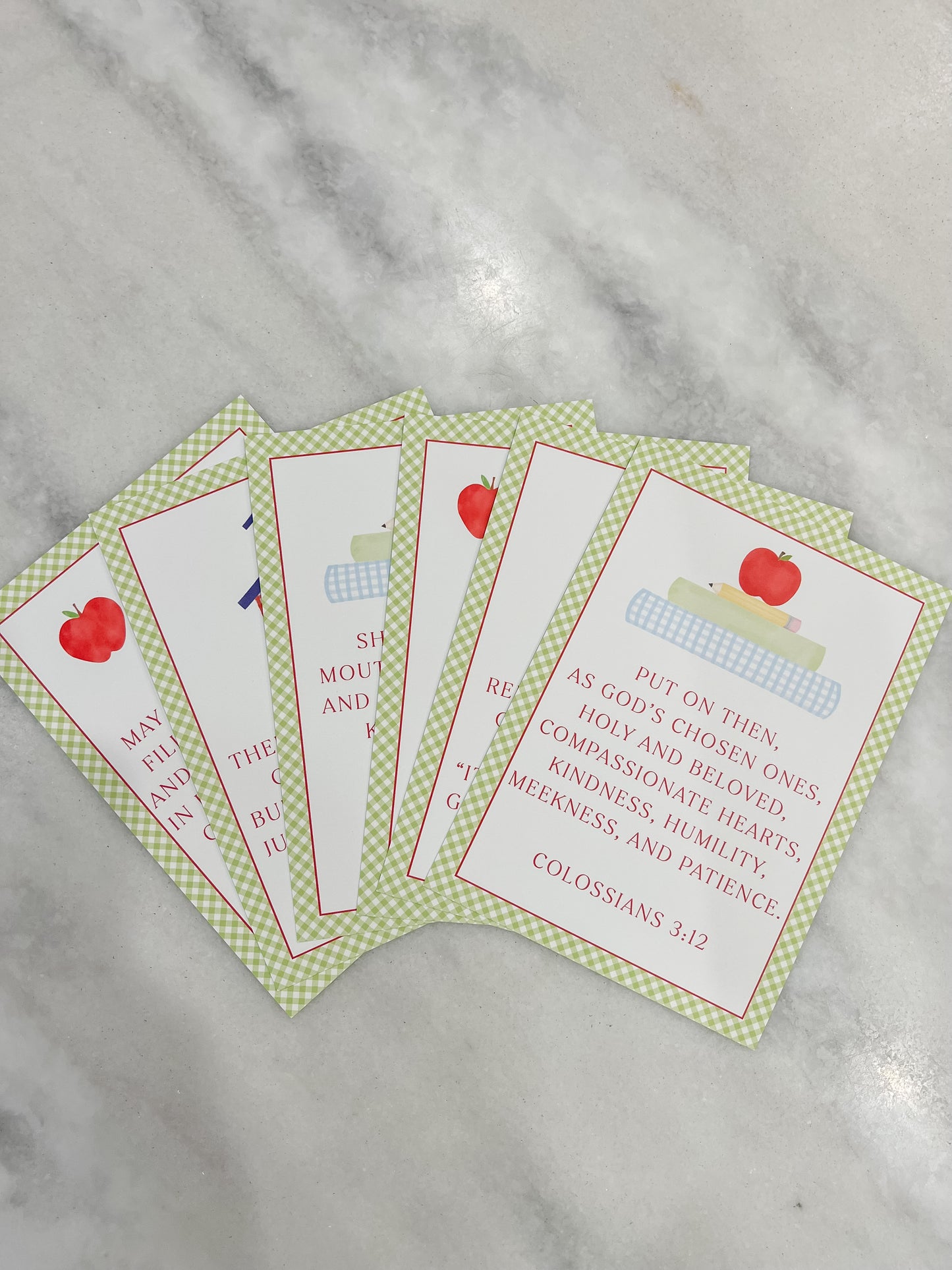 Ellington Paper Company Scripture Cards for Teachers with Gold Stand