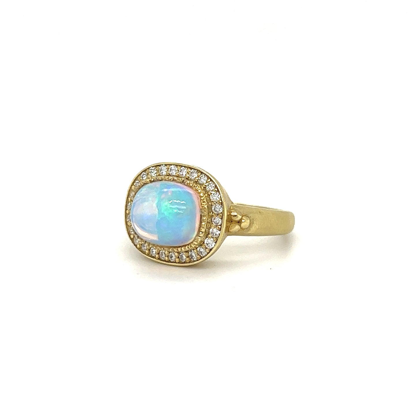 Raymond Mazza Opal and Diamond Ring