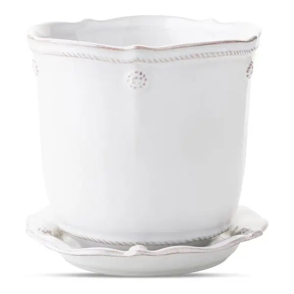 Juliska Berry & Thread 5.25" Planter w/ Saucer, Whitewash