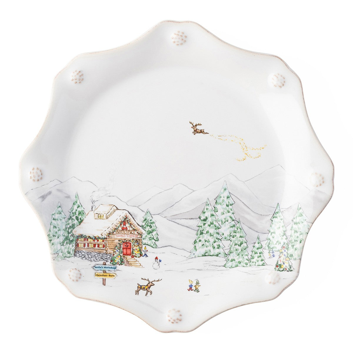 Juliska Berry & Thread North Pole Scalloped Dessert Plate, Set of 4