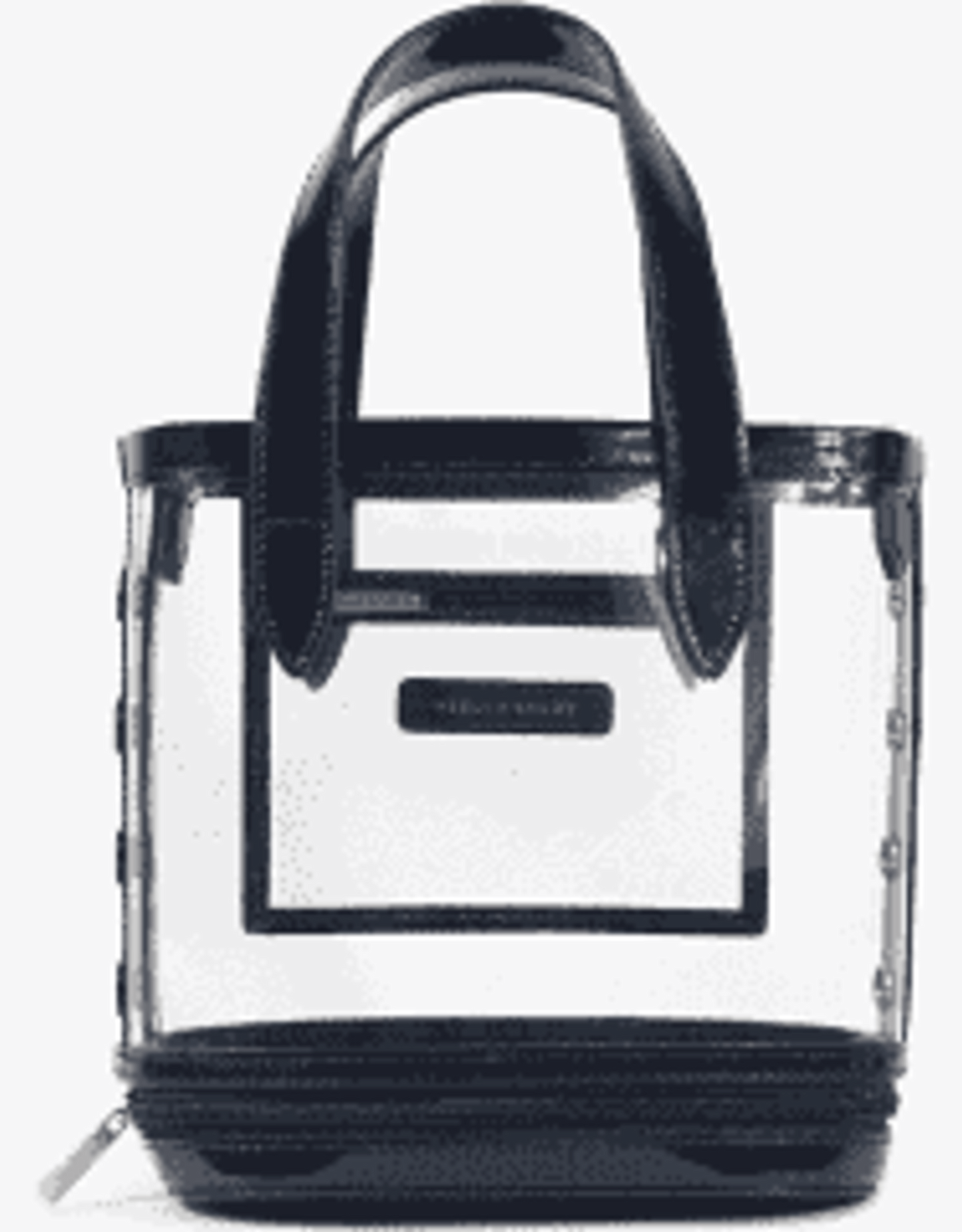 Neely and Chloe Foldable Bucket-Black Patent Leather Clear PVC