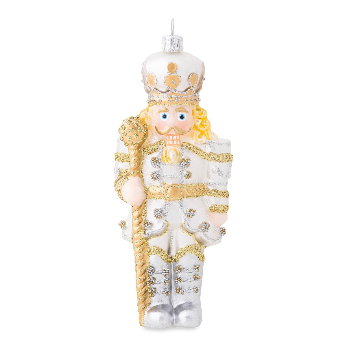 Juliska Berry & Thread Gold & Silver Nutcracker Glass Ornament