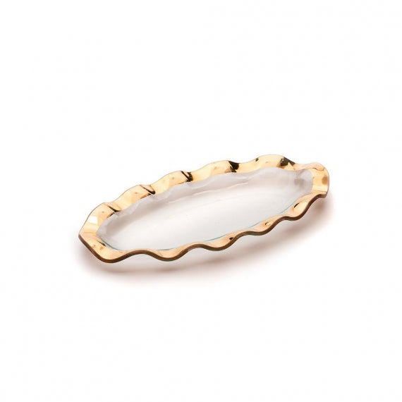 Annieglass Mini Oval Tray, Gold