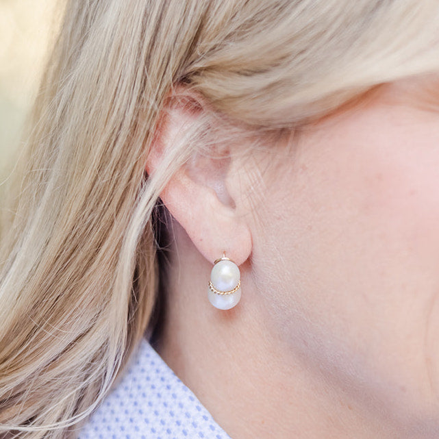 Raymond Mazza Peanut Pearl Earrings