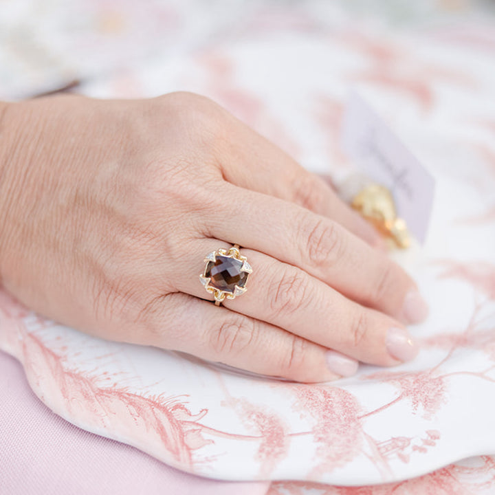 Raymond Mazza Biltmore Cognac Quartz Ring