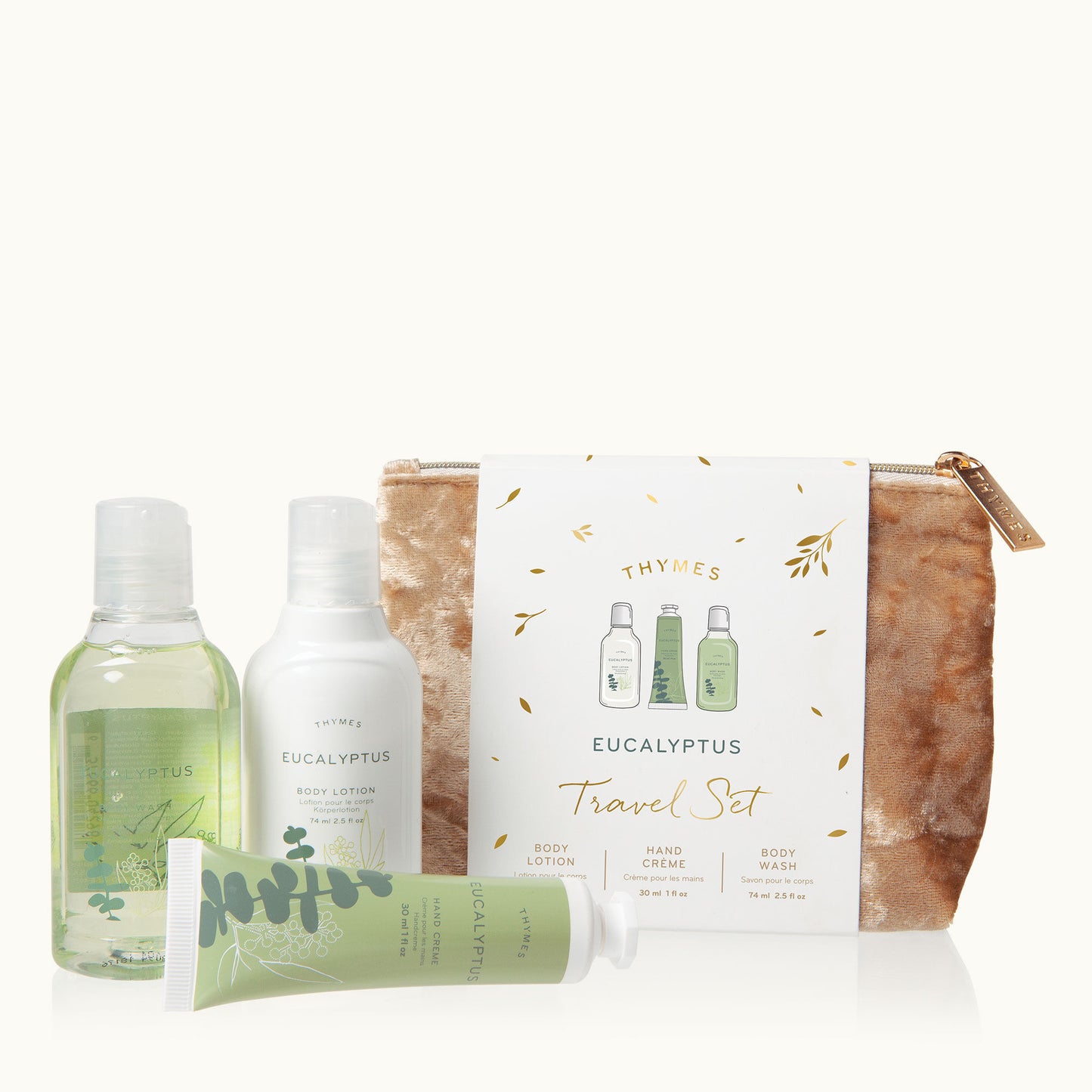 Thymes Travel Set with Beauty Bag, Eucalyptus