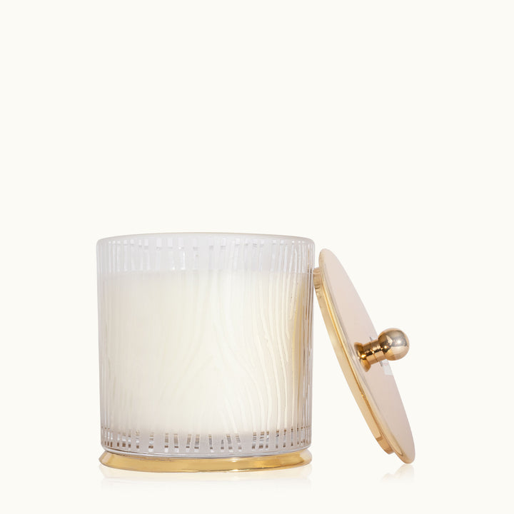 Thymes Frasier Fir Large Frosted Wood Grain Candle