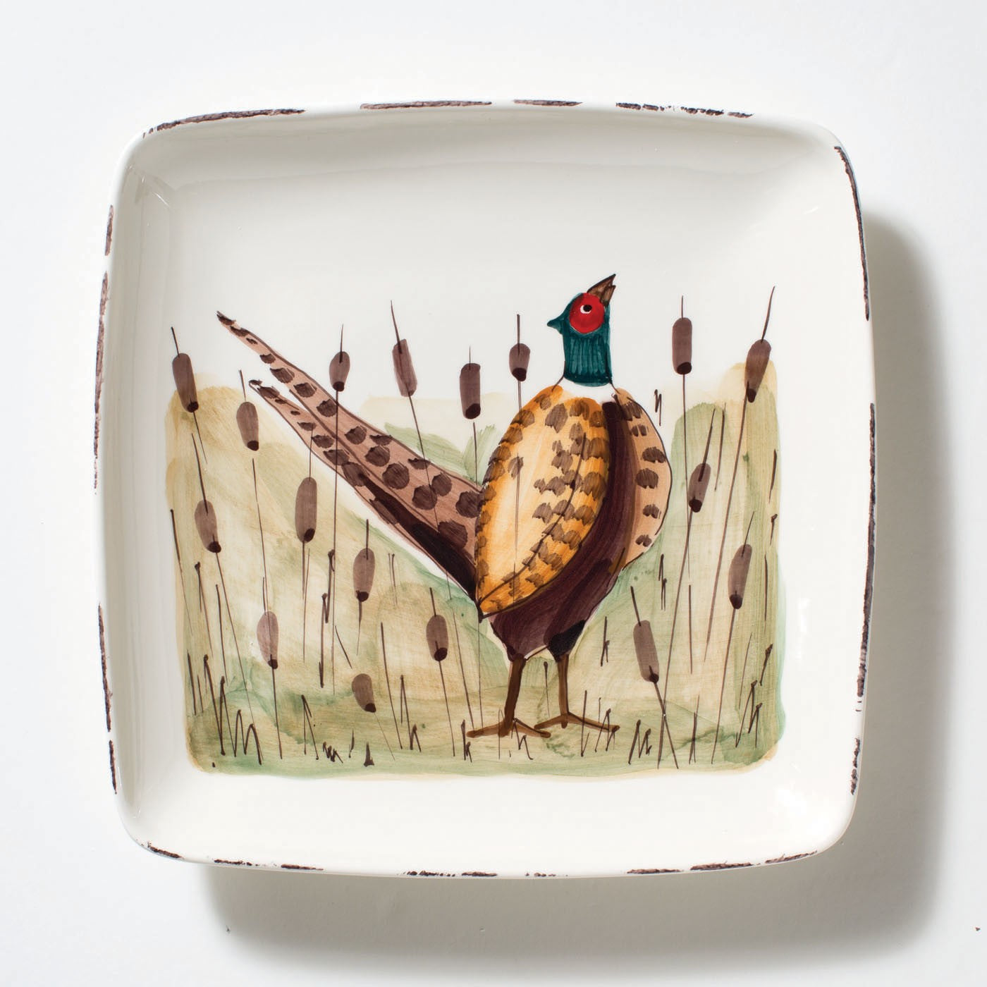 Vietri Wildlife, Pheasant Small Square Platter