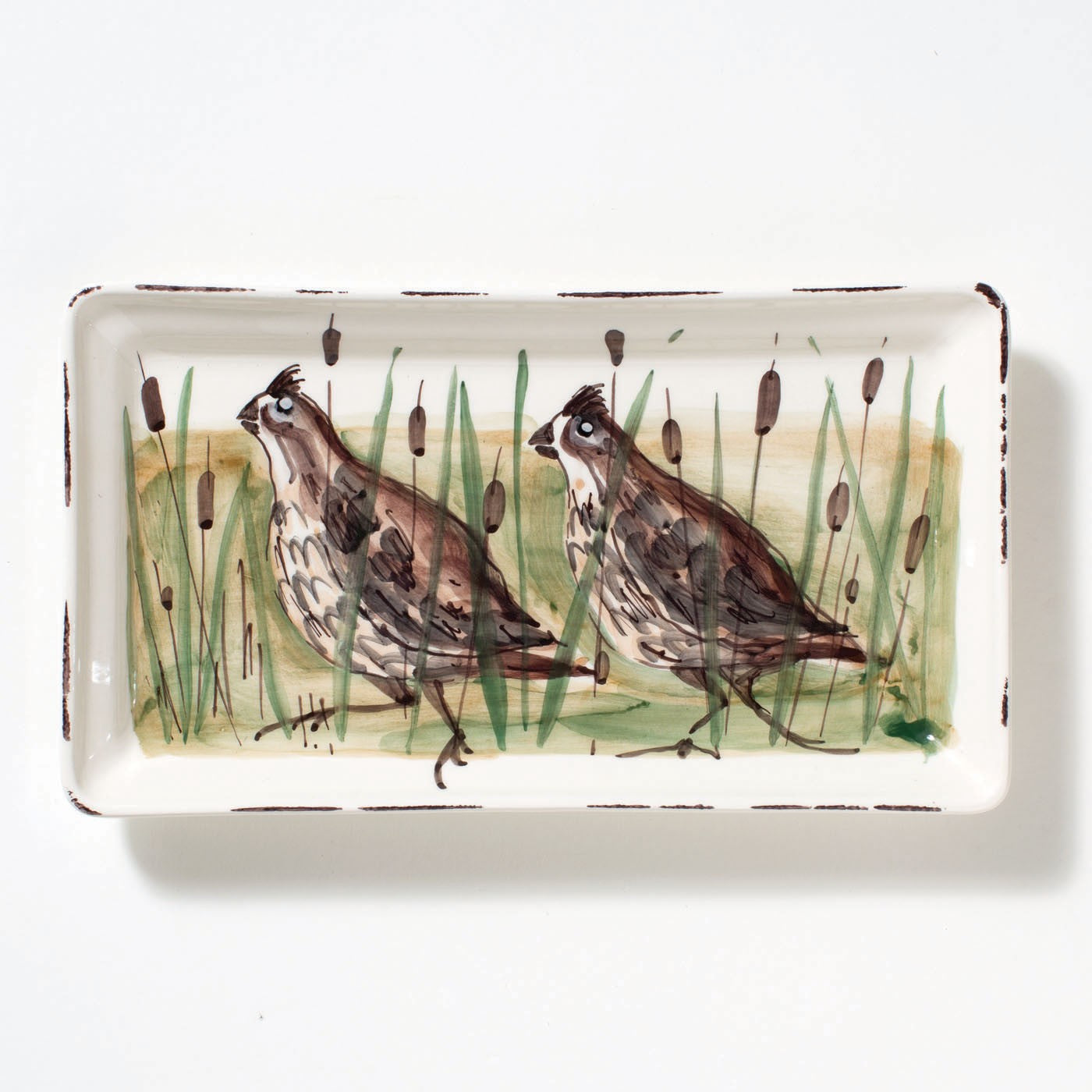 Vietri Wildlife Quail, Rectangular Platter