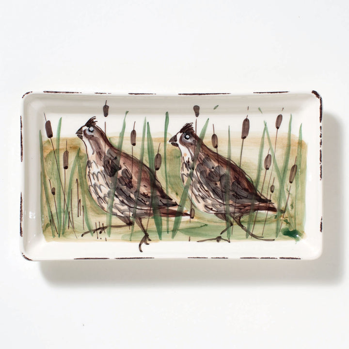 Vietri Wildlife Quail, Rectangular Platter
